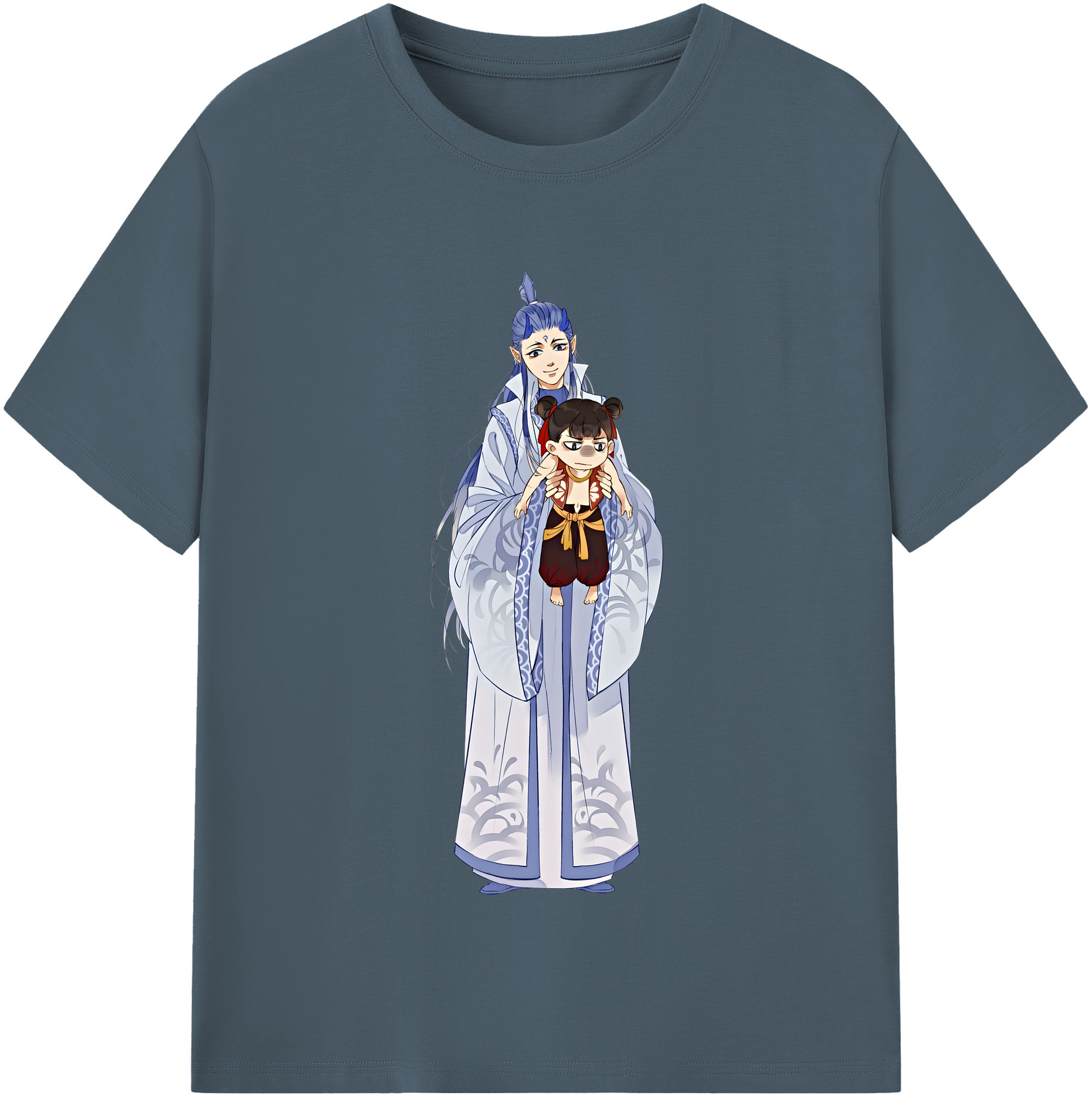 （画像用） Ne Zha 2 ナタ 魔童の大暴れ 綿100％半袖Tシャツ（フロントプリント）